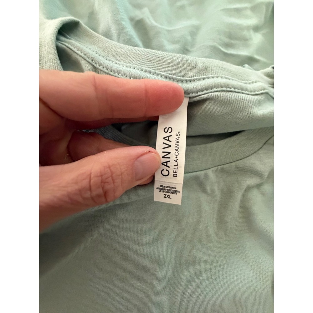Bella + Canvas Mens 2XL Sage Green Heather Short Sleeve Crewneck T-Shirt 3001CVC - Picture 2 of 4